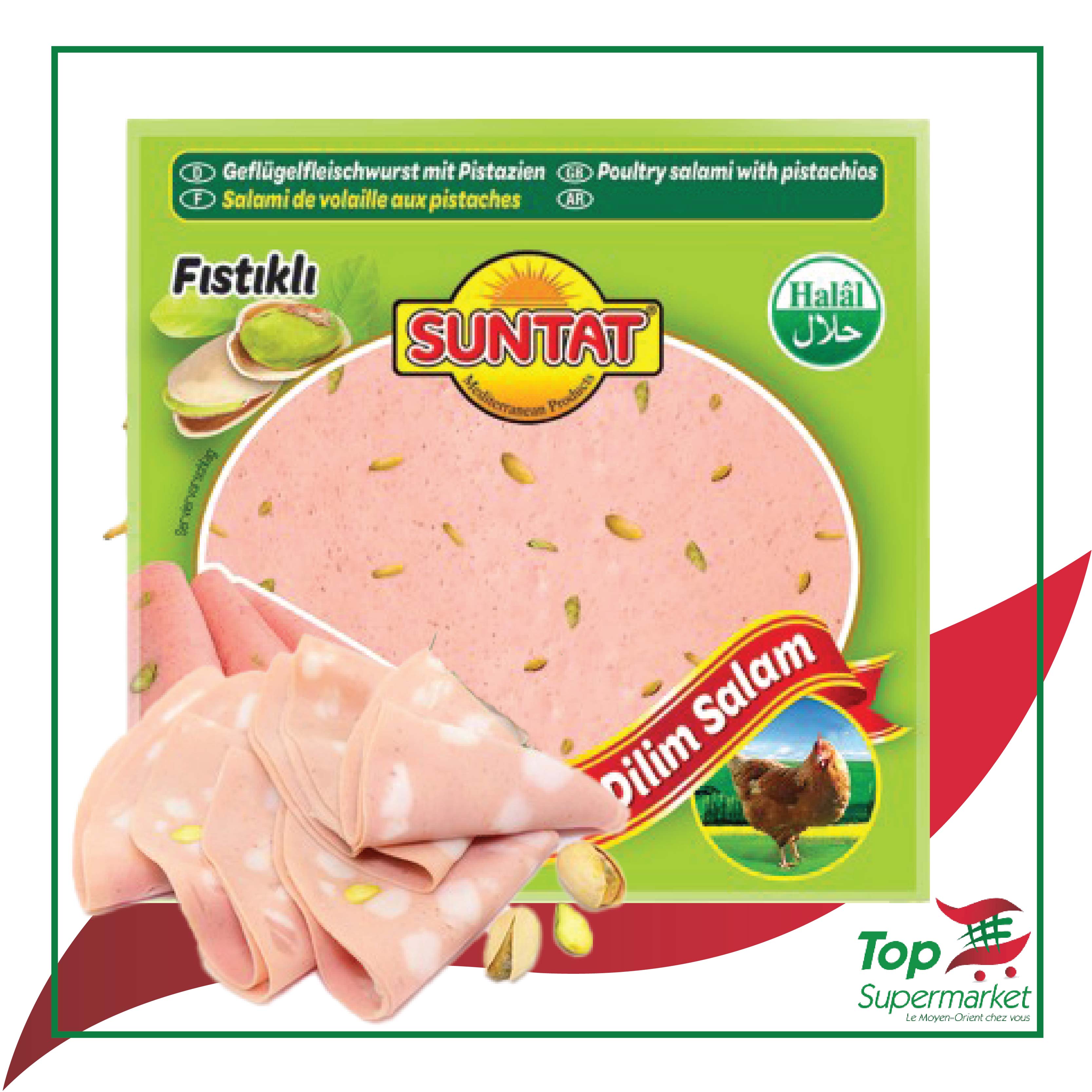 Suntat salami de poulet au pistaches 200gr HALAL